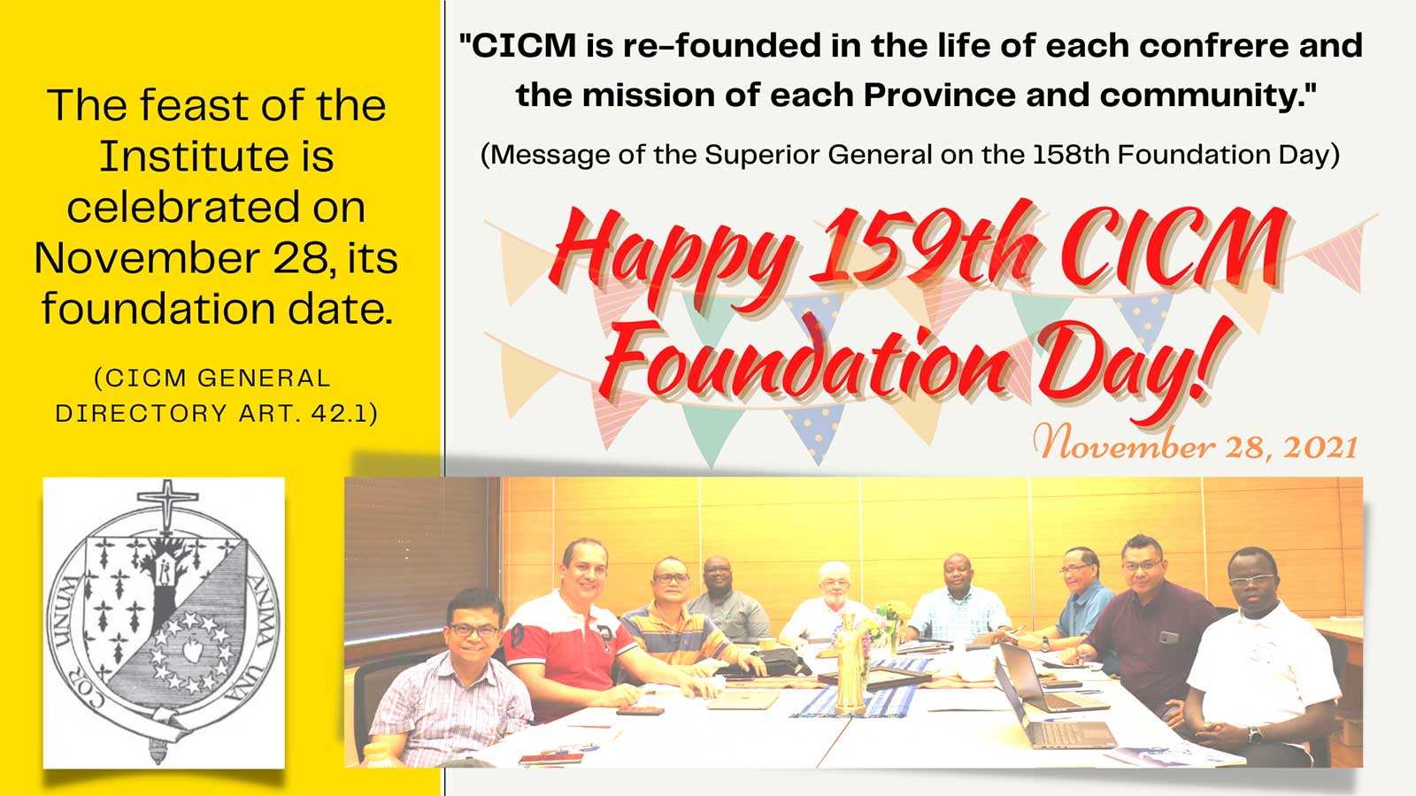 CICM Foundation Day 2021 and beginning of the celebration of the bicentennial of the birth of Théophile Verbist